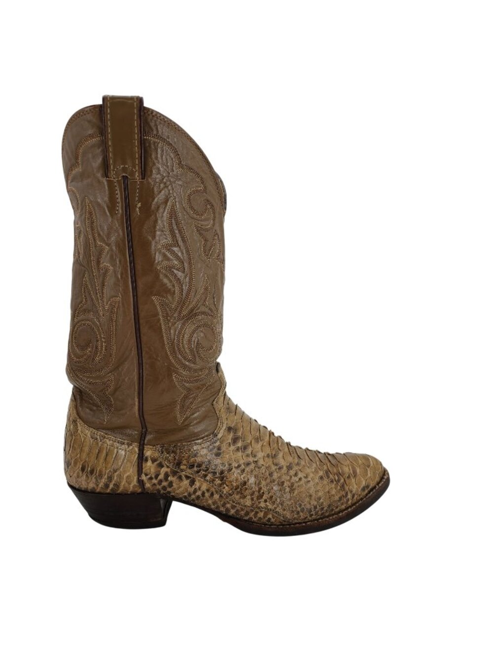 Justin Boots Brown Tan Exotic Leather Cowboy Boots